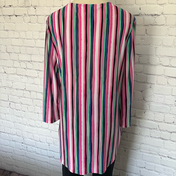 Pappagallo Striped V-Neck Tunic Top--EUC--Sz M - Picture 6 of 16